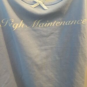 Light Blue 'High Maintenance' Top